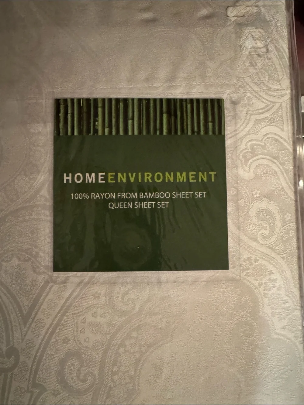 Home Environment Bamboo Rayon Queen Sheet Set - Pure White Jacquard
